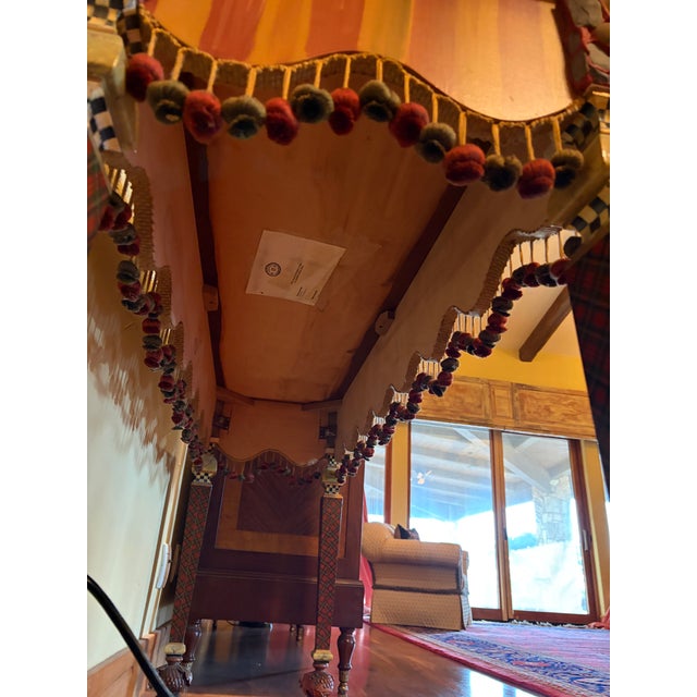 Mackenzie-Childs Courtly Stripe & Check Hand Painted Console Table For Sale In Austin - Image 6 of 10