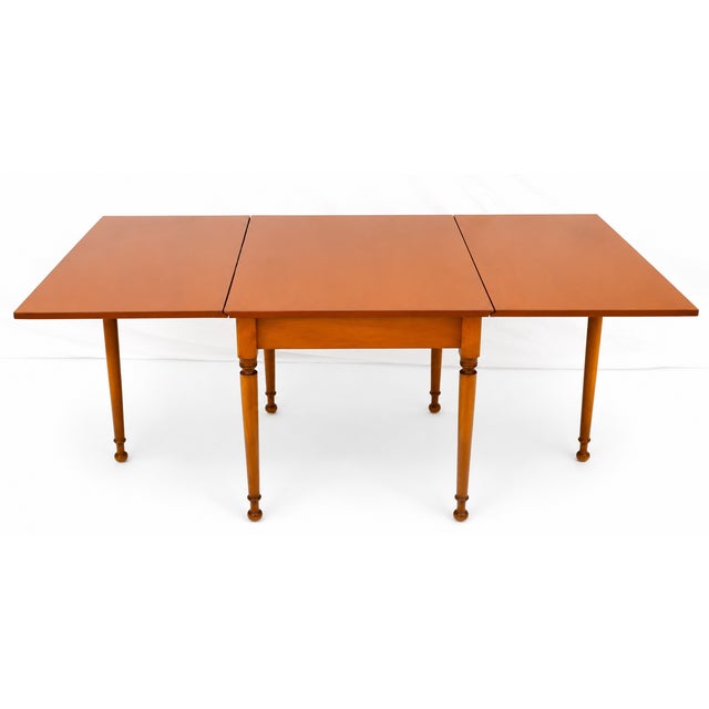 American 1970s Authentic Stickley Sold Wood Drop Leaf Dining Table For Sale - Image 3 of 12