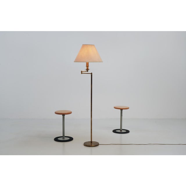 Gold French Brass Floor Reading Lamp, 1970 For Sale - Image 8 of 9