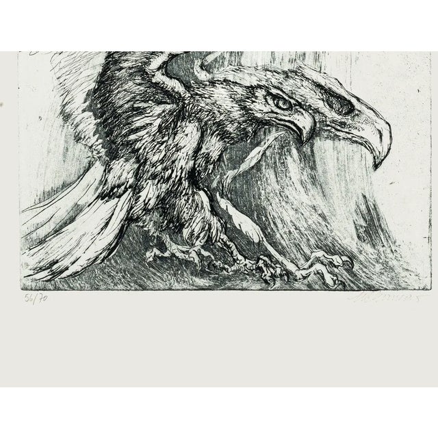 Eagles is an original etching artwork by Marcel Chirnoaga (Romanian, 1930–2008) one of the most important artist of...
