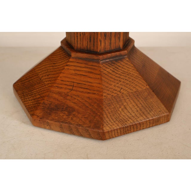 Late 20th Century Stickley Mission Collection Table Lamp With Leaded Glass Shade For Sale In Philadelphia - Image 6 of 18