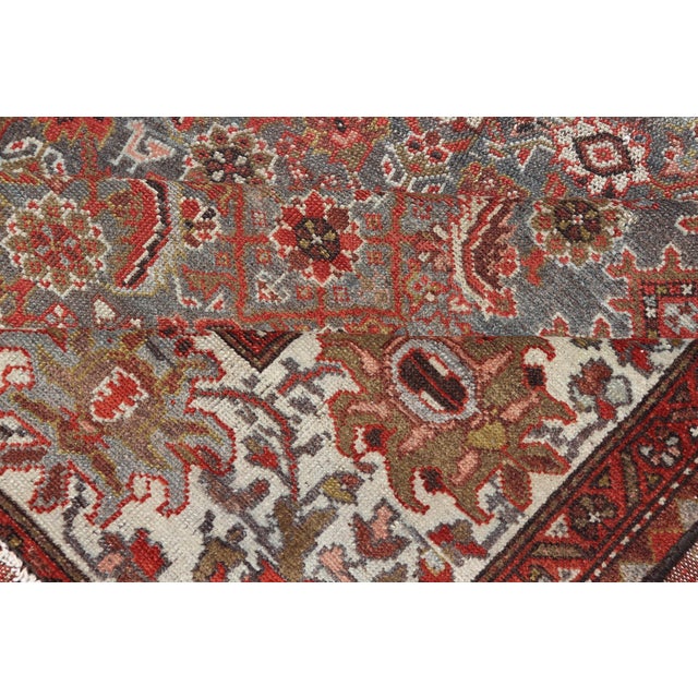 Antique Persian Malayer Rug With Allover With Herati Design in Terracotta For Sale - Image 12 of 13