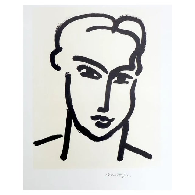 Henri Matisse, Large Head of Katia, Lithograph on Thick Paper, 1920s For Sale