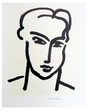 Henri Matisse, Large Head of Katia, Lithograph on Thick Paper, 1920s