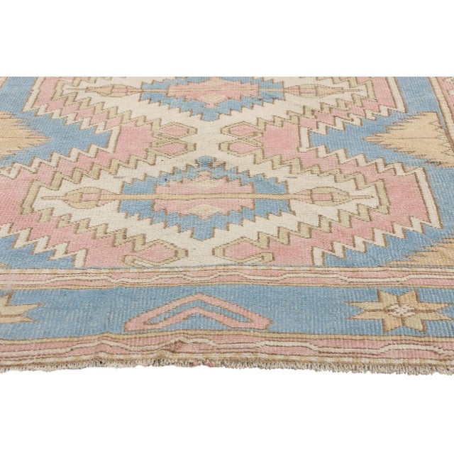 Vintage Pink Turkish Oushak Rug - 04'11 X 07'02 For Sale - Image 4 of 9