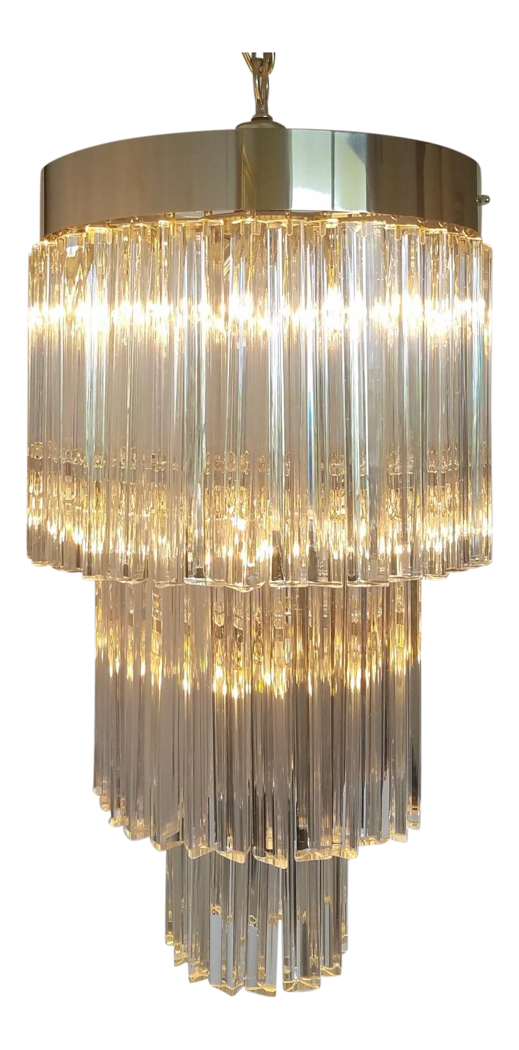 mid century glass chandelier