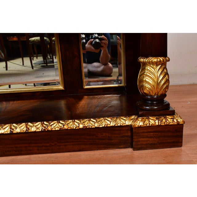 1930s French Empire Crotch Mahogany & Mirror Back Console Table For Sale - Image 13 of 18
