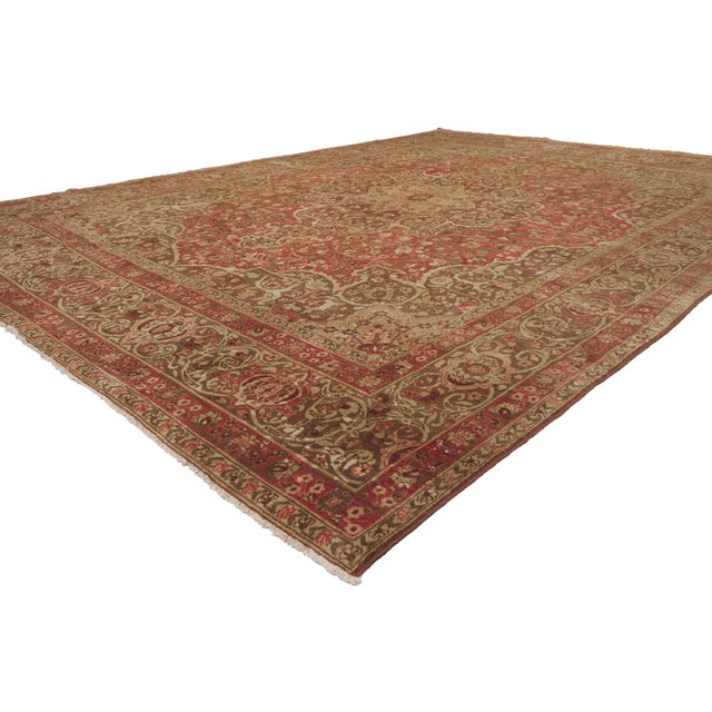 50392 Haji Khalili Antique Persian Tabriz Rug, 09'00 x 12'00. The Gilded Arabesque: An Antique Persian Tabriz Masterpiece...