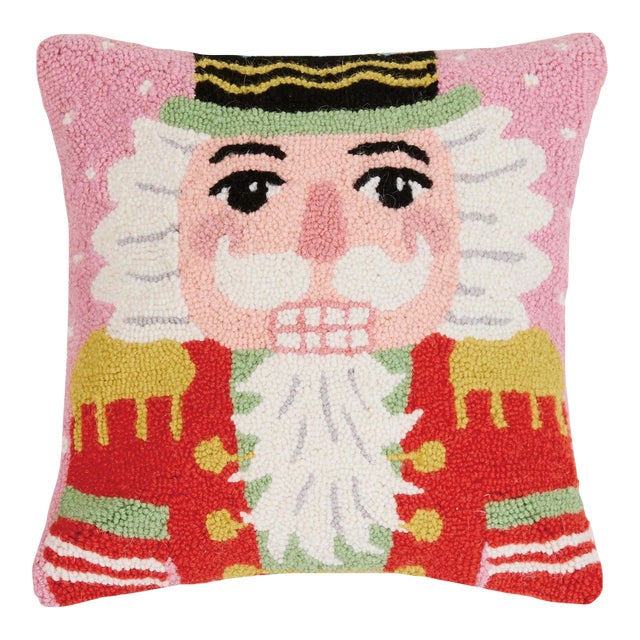 Nutcracker Hook Pillow 16" x 16" For Sale