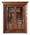 19th-Century Italian Walnut & Burl Walnut Glazed Bookcase For Sale