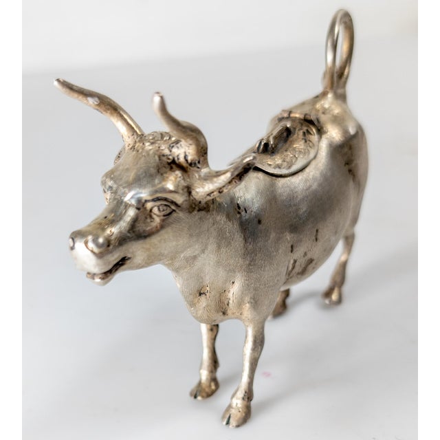 Metal 19th Century 800 Silver German Cow Form Creamer For Sale - Image 7 of 13