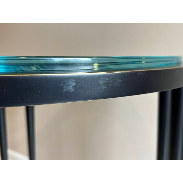 Onyx Baker Classico End Table, Blackened Bronze, Thick Glass Top, Baa3451 For Sale - Image 8 of 16