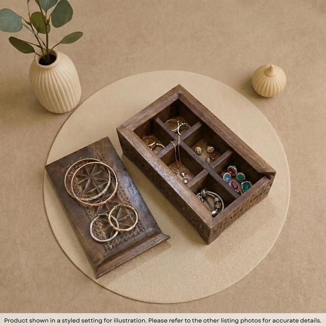 Dimensions: 11" W x 7" D x 4" H This piece is handcrafted by artisans using basic hand tools. Due to the nature of this...