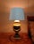 Neoclassical Mid 20th Century Neoclassical Carved Wood Table Lamp With Gilt Swag Detail For Sale - Image 3 of 6