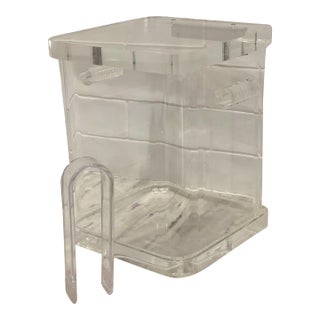 Vintage Lucite Ice Bucket With Tongs and Hinged Lid For Sale
