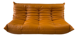 Cognac Light Leather Togo 3-Seater Sofa by Michel Ducaroy for Ligne Roset