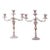 Pair of French Rococo Style Silver Plated Three-Light Candelabras For Sale