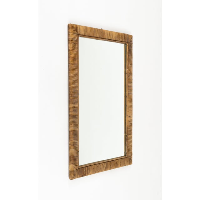 Wood Midcentury Wall Mirror in the style of Vivai Del Sud, Italy, 1970s For Sale - Image 7 of 11