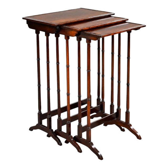 Edwardian Mahogany Nesting Tables, 1900, Set of 3 For Sale