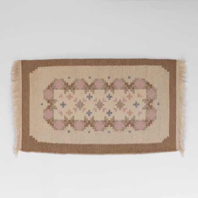 Small Swedish Floor Mat in Wool, 1960s For Sale - Image 6 of 6