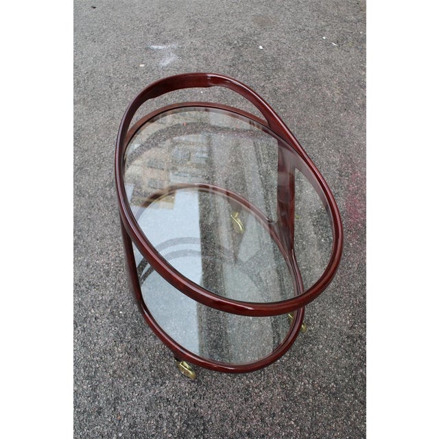 Brown Vintage Ovale Bar Cart by Cesare Lacca, 1950s For Sale - Image 8 of 12