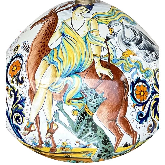 Vintage Boho Hand Painted Lamp For Sale - Image 10 of 12