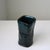 Handbuilt Organic Sculptural Pinched Square Rim Ceramic Vase in Dark Teal Glaze With Ribbed Relief Pattern For Sale - Image 9 of 18
