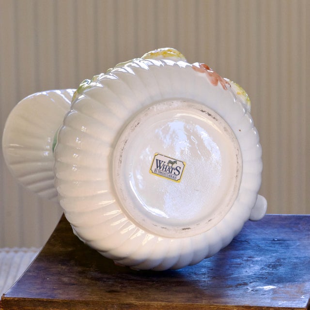 Large Vintage Lemon-Colored Earthenware Jug by Whats, 1970s For Sale - Image 11 of 13