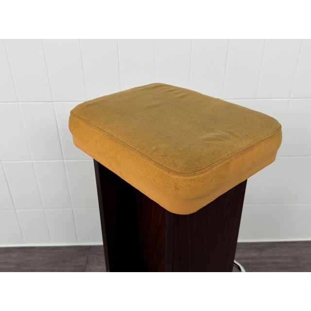 Vintage Italian Wooden Bar Stool with Padded Seat, 1970s For Sale - Image 10 of 15