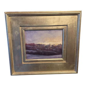 2007 Marty Poole Silver Framed Oil Painting on Artist Board December Lights