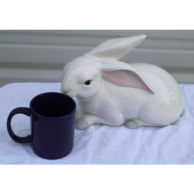 Large Italian Ceramic White Bunny Rabbit Statue for Intrada For Sale - Image 13 of 13