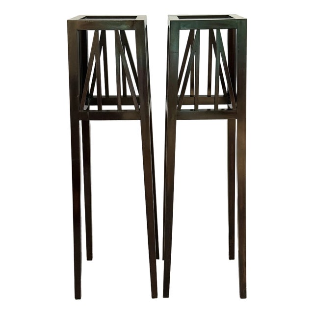 Contemporary Set of Mahogany Pedestals For Sale