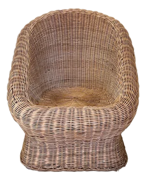 Vintage Woven Wicker Club Chair