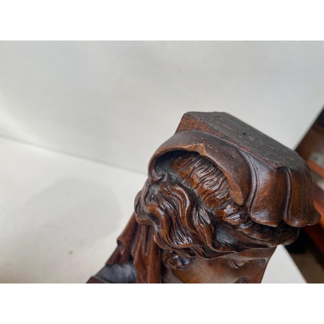 19th Century Venus Bookends in Carved Mahogany, Set of 2 For Sale - Image 12 of 14