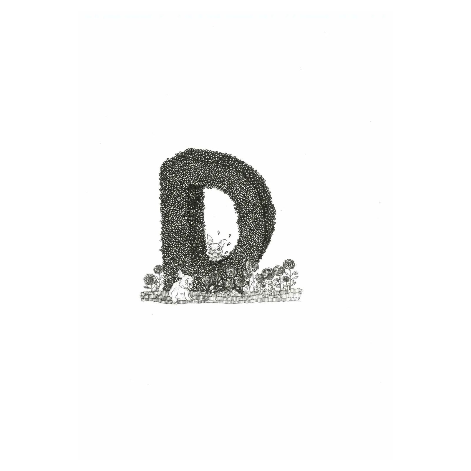 Maja Zalaszewska Rocca, Joyful Letters Villa Borghese, Ink on Paper ...
