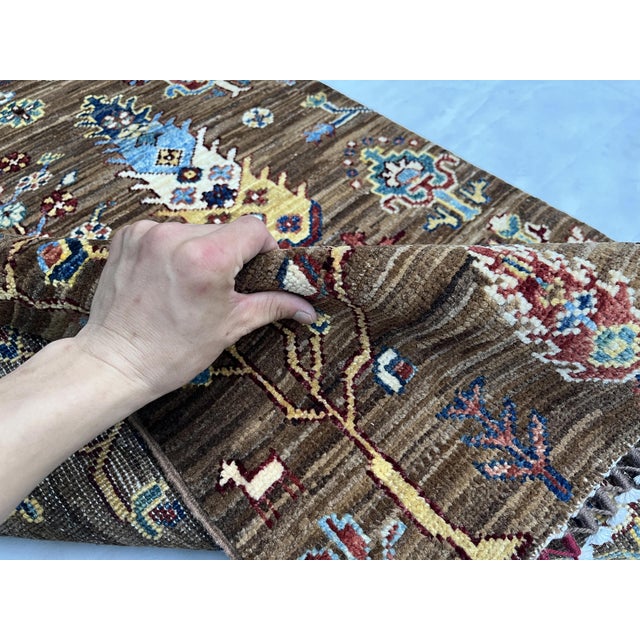 Bakhtiari Cypress Tree of Life Runner, Brown Ground, 2'9" X 11'9" For Sale - Image 9 of 10