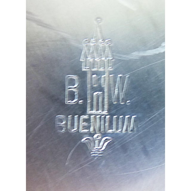 1940s Art Deco Set of 4 Hand Forged Aluminum Serving Pieces by Buenilum Serving Pieces, Buehner Wanner For Sale - Image 17 of 18