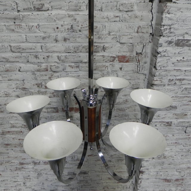Large Art Deco Chrome Plated Pendant Lamp, 1930s For Sale - Image 14 of 18