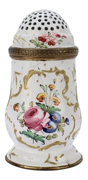 Antique 18th Century Bilston Battersea Enamel Muffineer or Sugar Shaker