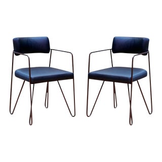 Wire Dining Chairs - Pair For Sale