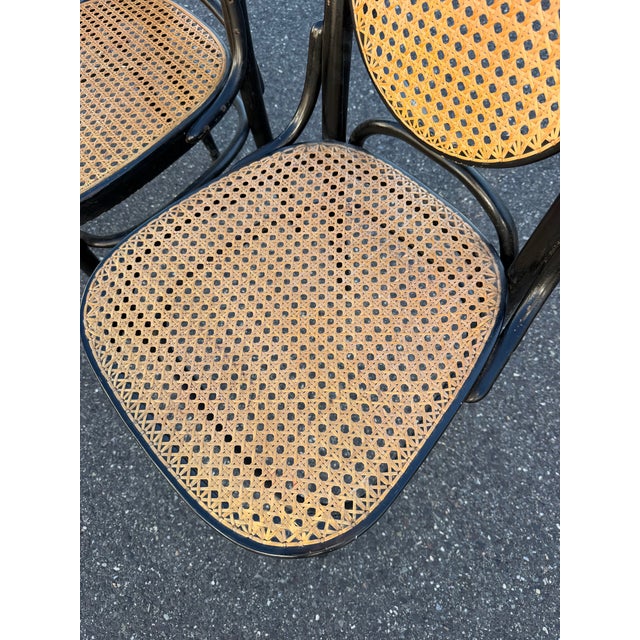 Wood Vintage Thonet Style Dining Chairs (4) For Sale - Image 7 of 12