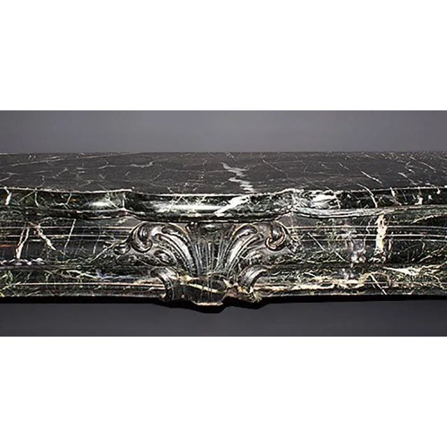 Late 19th Century Marble Mantel Antique Louis XIV Style French Terra Verde Marble For Sale - Image 5 of 6