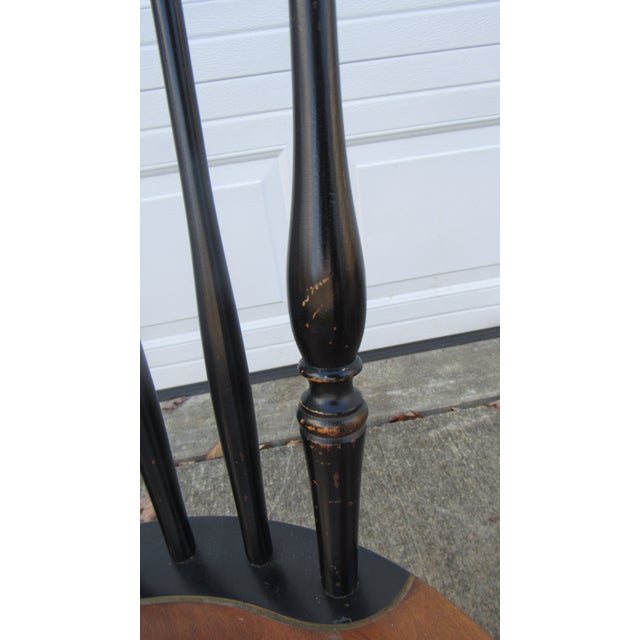 1980s 1980s Pair Hitchcock Chairs Farmhouse Black Signed Designer For Sale - Image 5 of 10