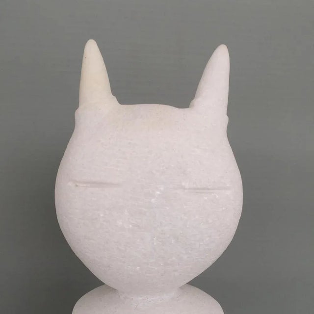 Contemporary Cat King Naxian Marble Sculpture by Tom Von Kaenel For Sale - Image 3 of 6