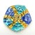 Early 21st Century Studio Pottery Pentagon Majolica Decorative Plate Blue & Yellow For Sale - Image 4 of 8