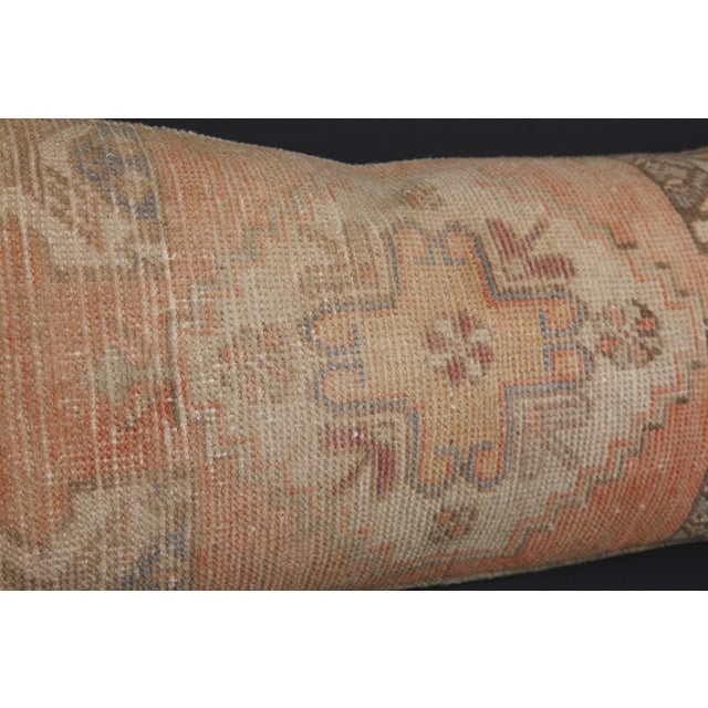 Handmade Muted Tones Rug Lumbar Pillow Cover -15'' X 35'' For Sale - Image 10 of 11