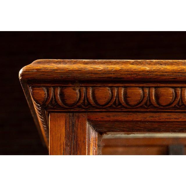 Antique Oak & Glass Retail Showcase With Storage Base For Sale - Image 12 of 16