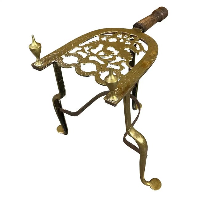 Antique Brass and Forged Iron Trivet For Sale - Image 13 of 13