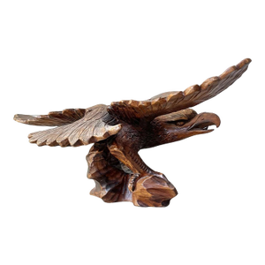 1979s Vintage Wooden Carved Americana Federal Eagle Large Figurine Statue
