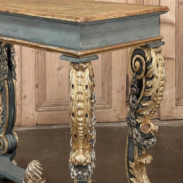 Early 19th Century Italian Baroque Faux-Sienna Marble Console For Sale - Image 13 of 18